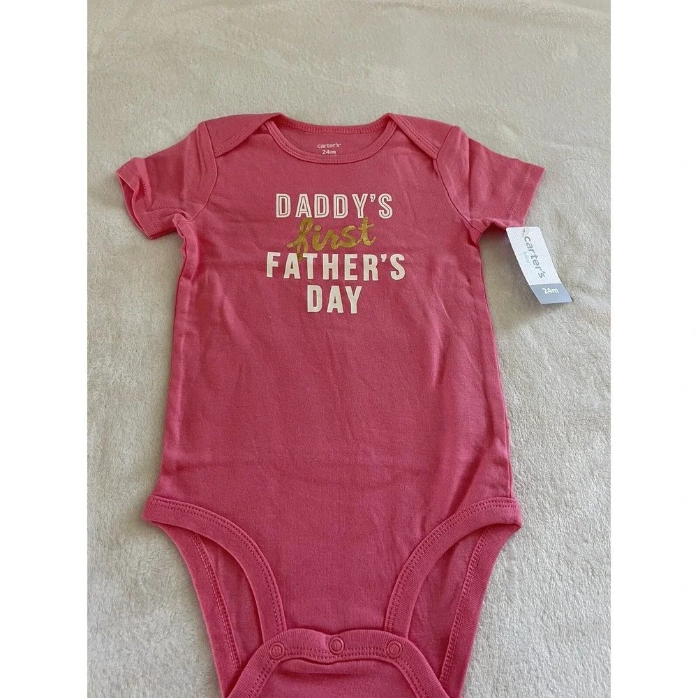 Carter's Baby Girls First Father's Day‎ Collectible 18 Months Bodysuit Pink